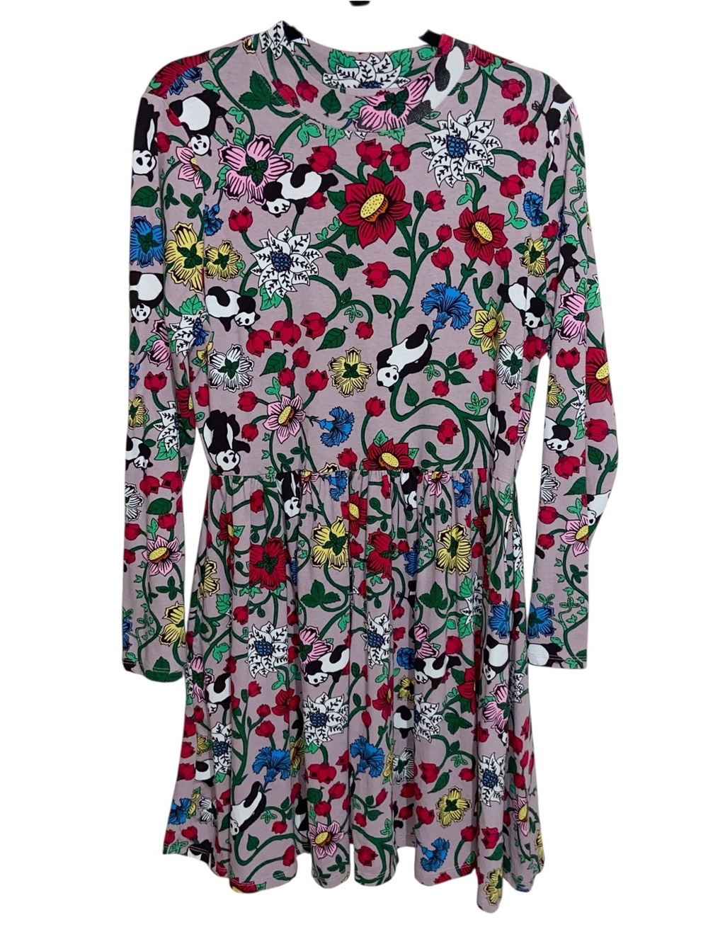Roberto Lugo Dress Womens XL Panda Walmart Floral Whimsical Pockets Morris Study